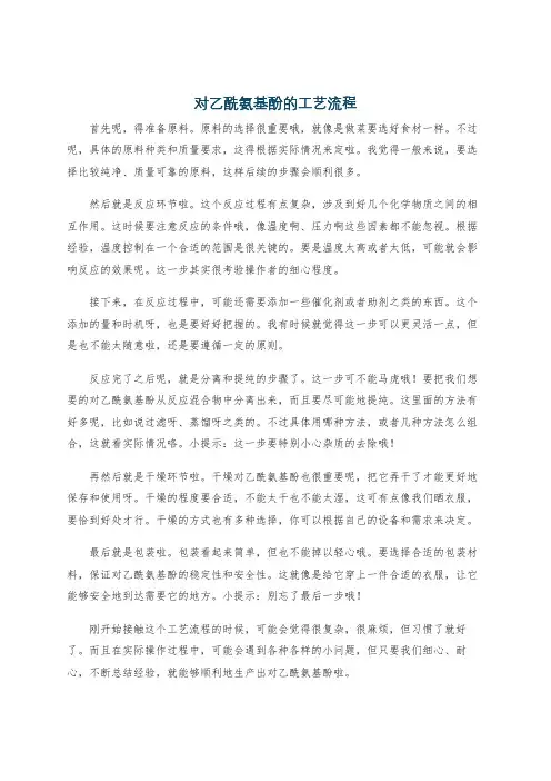 对乙酰氨基酚的工艺流程