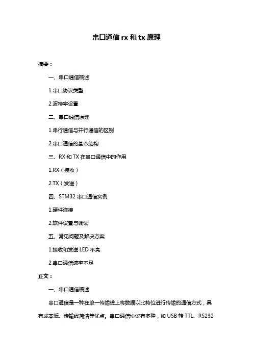 串口通信rx和tx原理
