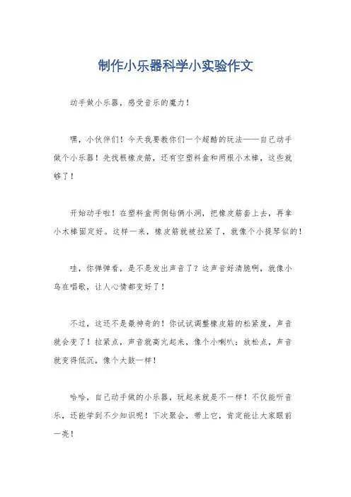 制作小乐器科学小实验作文