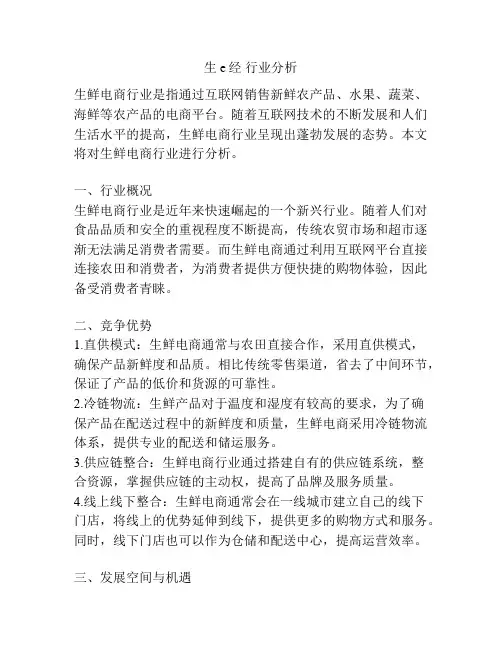 生e经 行业分析