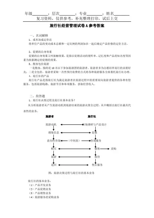 旅行社经营管理