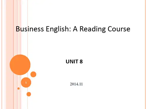 商务英语阅读Unit 8(课堂PPT)