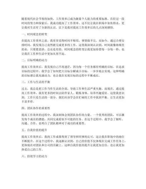提高工作效率后感想