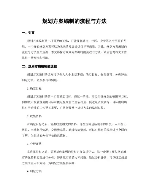 规划方案编制的流程与方法