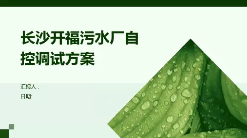 长沙开福污水厂自控调试方案