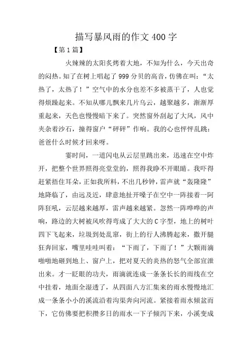 描写暴风雨的作文400字