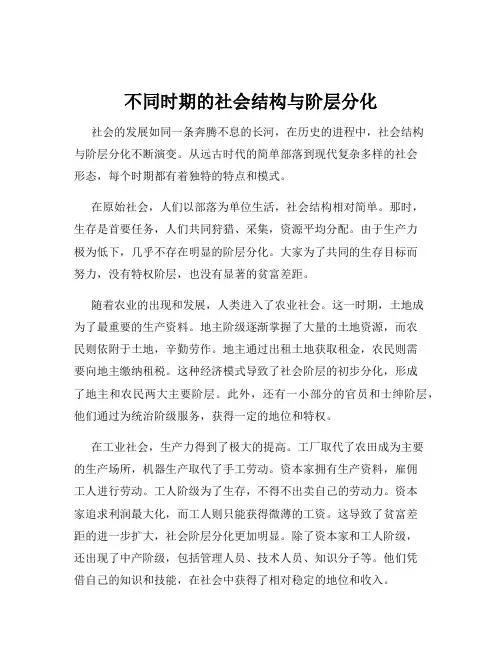 不同时期的社会结构与阶层分化