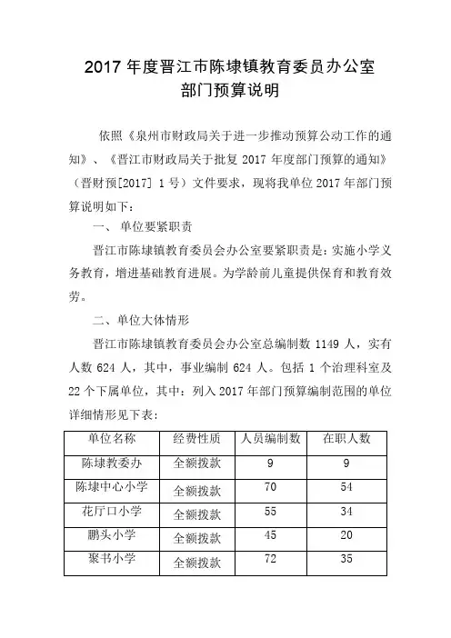 晋江市陈埭镇教育委员办公室