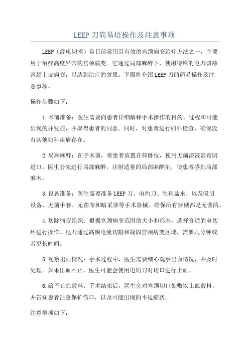 LEEP刀简易培操作及注意事项
