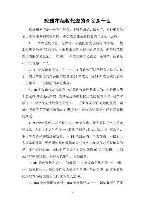 玫瑰花朵数代表的含义是什么