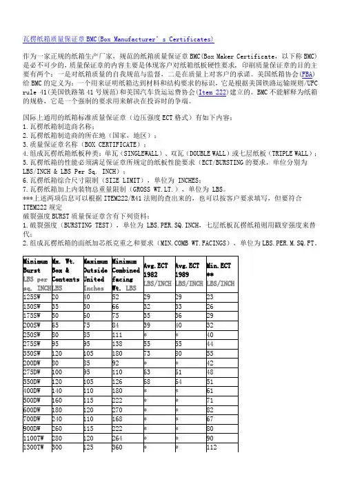 纸箱的规范