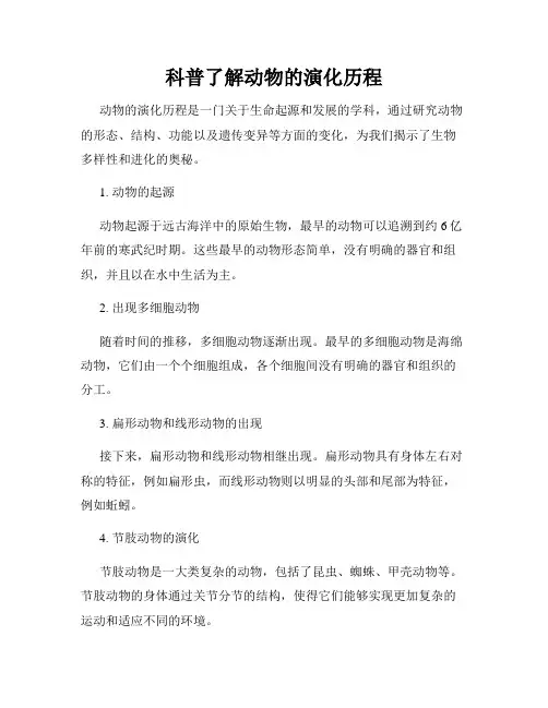 科普了解动物的演化历程