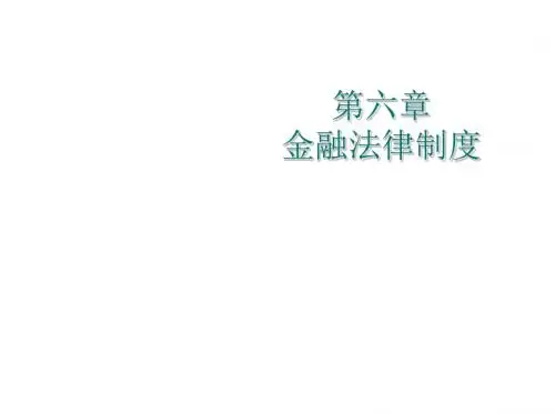 经济法实务第六章金融法律制度