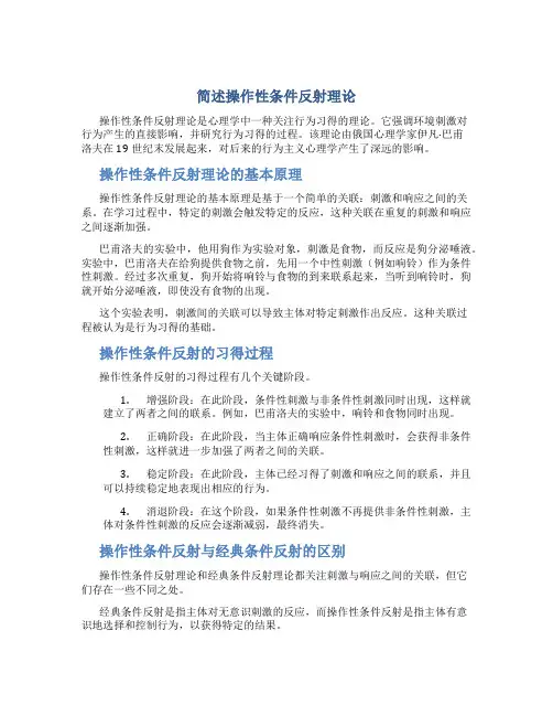 简述操作性条件反射理论