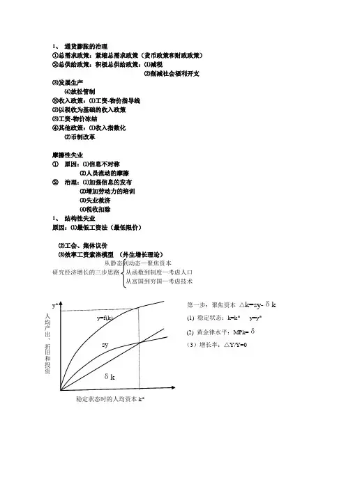 曼昆宏观经济学重点