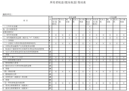 fg2007式通用财务会计报表表样XLS