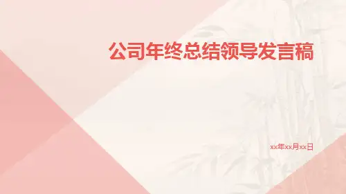 公司年终总结领导发言稿PPT