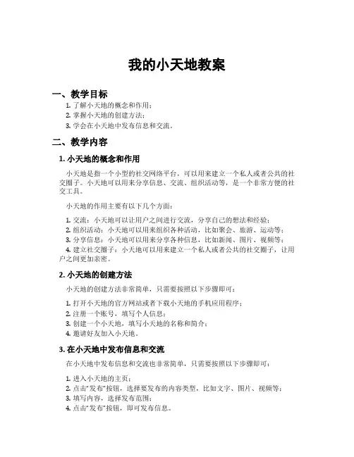 我的小天地教案