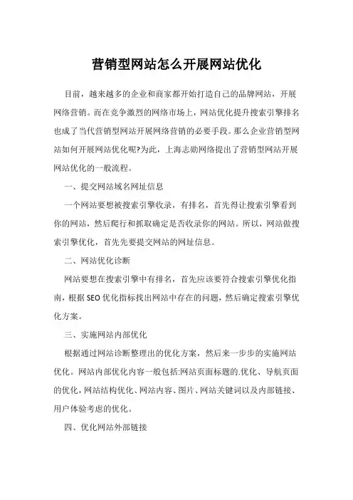 营销型网站怎么开展网站优化
