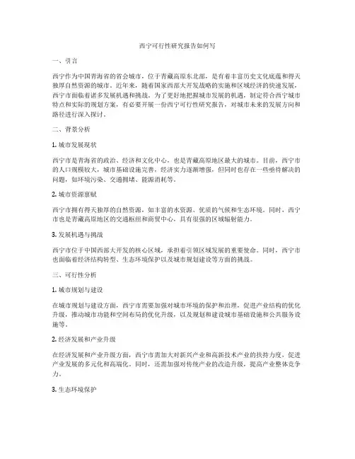 西宁可行性研究报告如何写