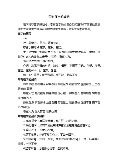 带有在字的成语