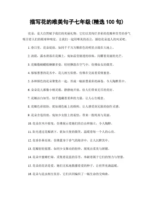 描写花的唯美句子七年级(精选100句)