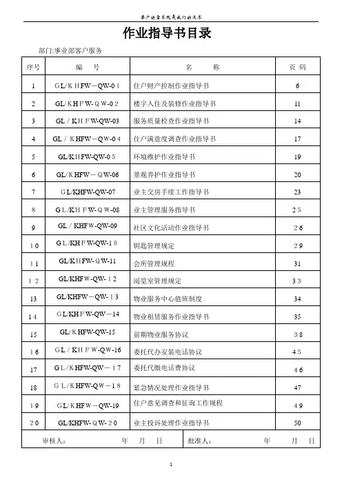 物业体系文件