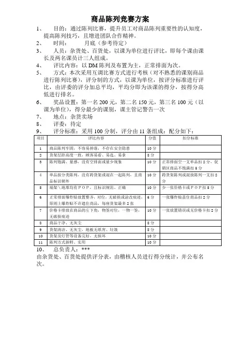 陈列竞赛方案