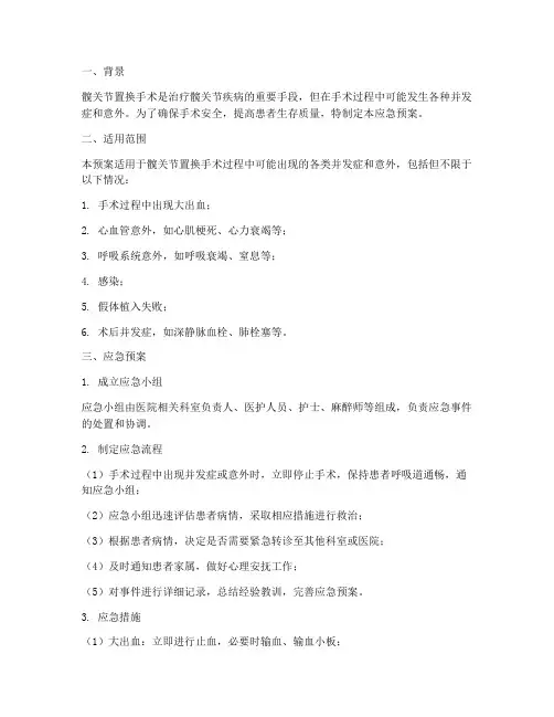 髋关节置换应急预案