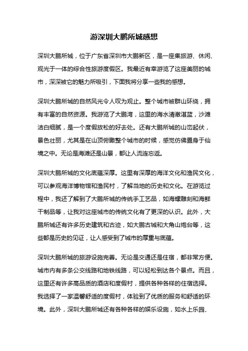 游深圳大鹏所城感想