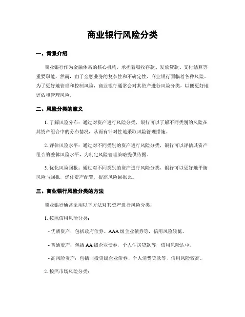 商业银行风险分类