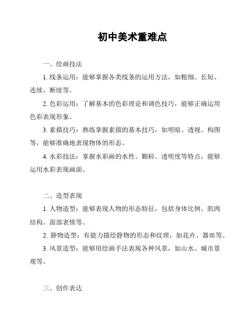 初中美术重难点