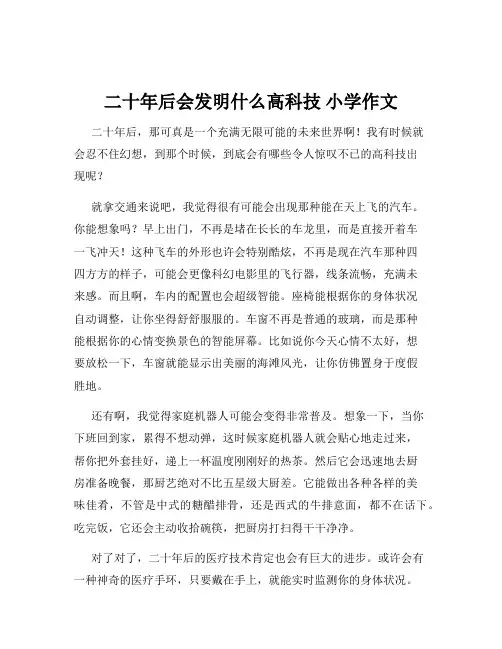 二十年后会发明什么高科技 小学作文
