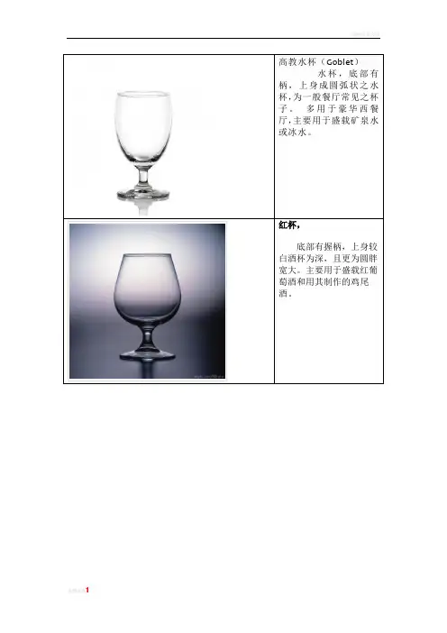 酒吧酒杯分类