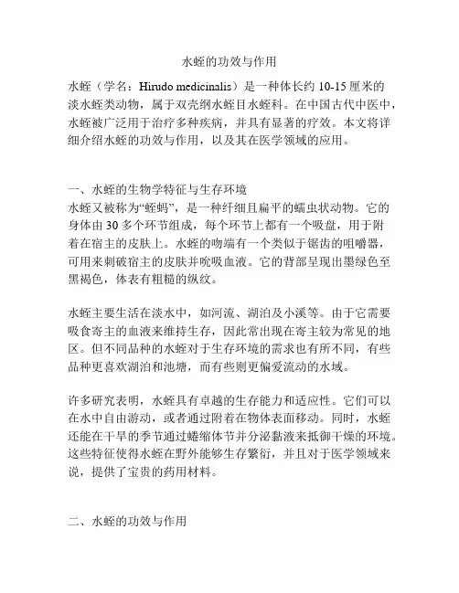 水蛭的功效与作用