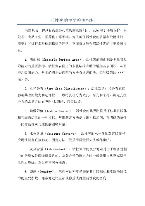 活性炭的主要检测指标