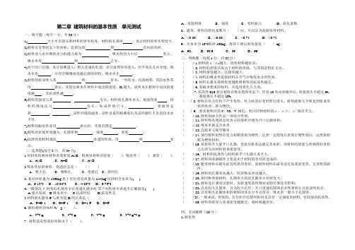 第二章 建筑材料的基本性质  单元测试