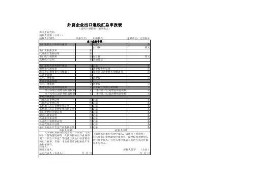 外贸企业出口退税汇总申报表