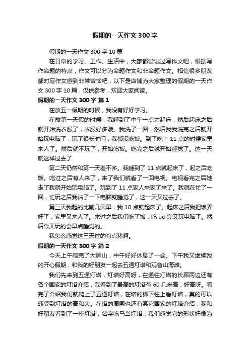 假期的一天作文300字