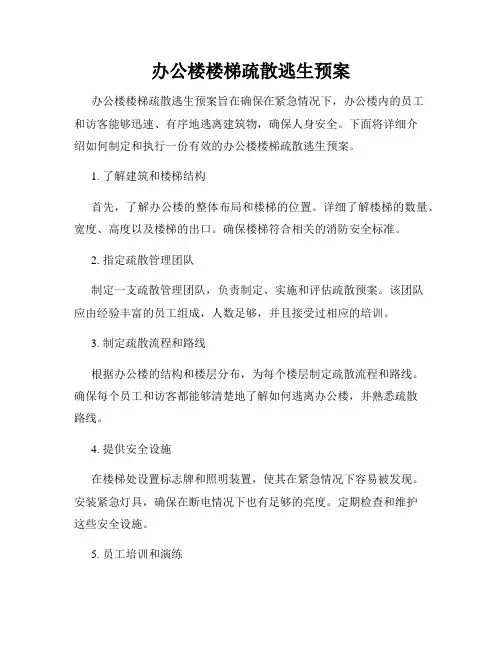 办公楼楼梯疏散逃生预案