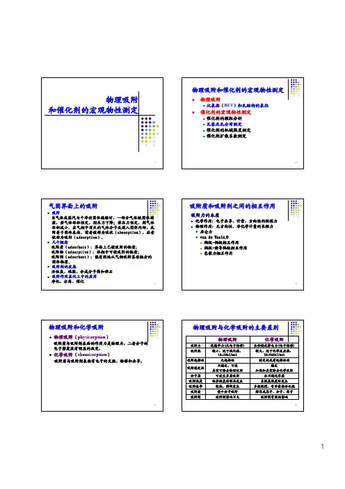 物理吸附、比表面积和孔结构测定