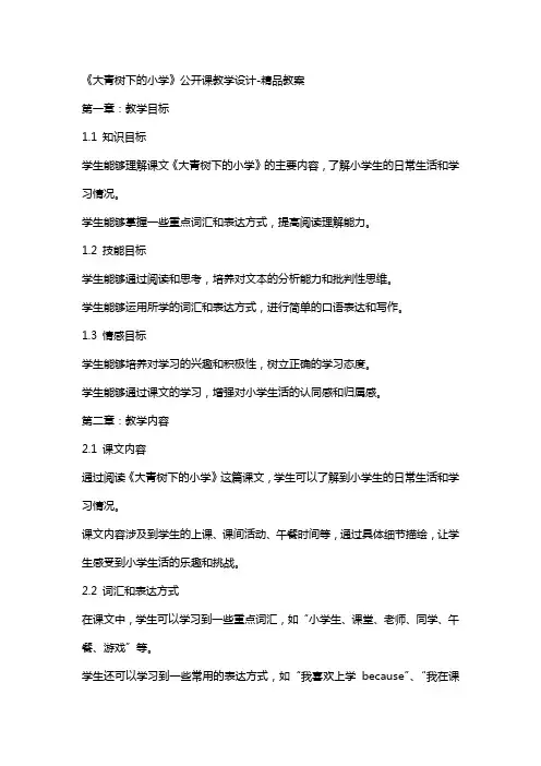 《大青树下的小学》公开课教学设计教案