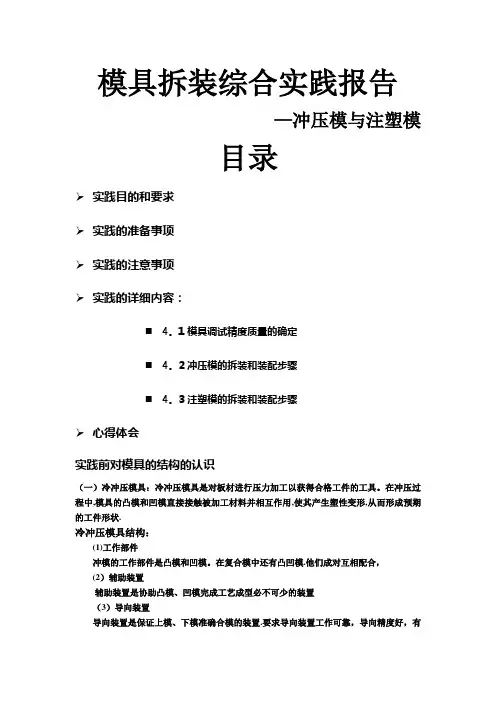 模具拆装综合实践报告DOC