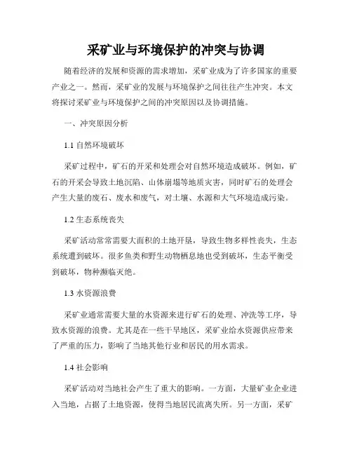 采矿业与环境保护的冲突与协调