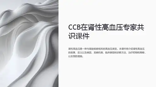 CCB在肾性高血压专家共识课件