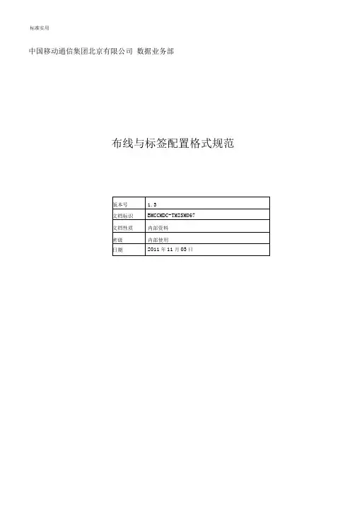 布线与标签配置格式要求规范