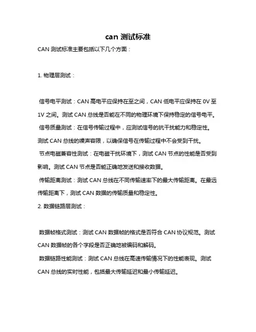 can 测试标准