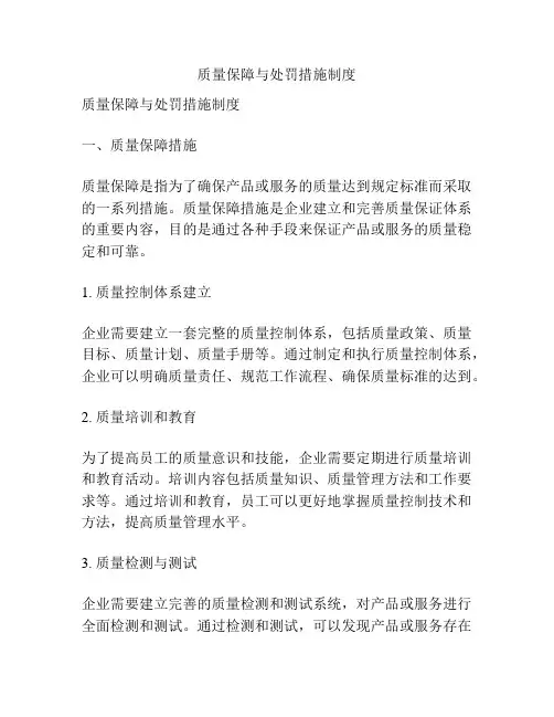 质量保障与处罚措施制度