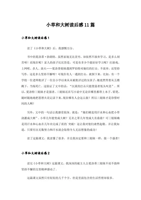 小草和大树读后感11篇