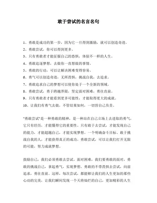 敢于尝试的名言名句